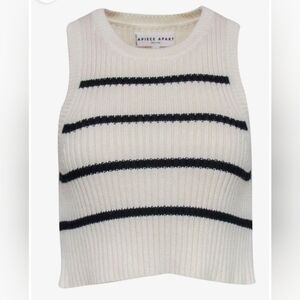 Apiece Apart - Cream & Black Stripe Knit Sleeveless Top